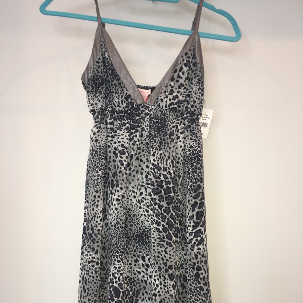 Black grey and white cheetah print dress medium